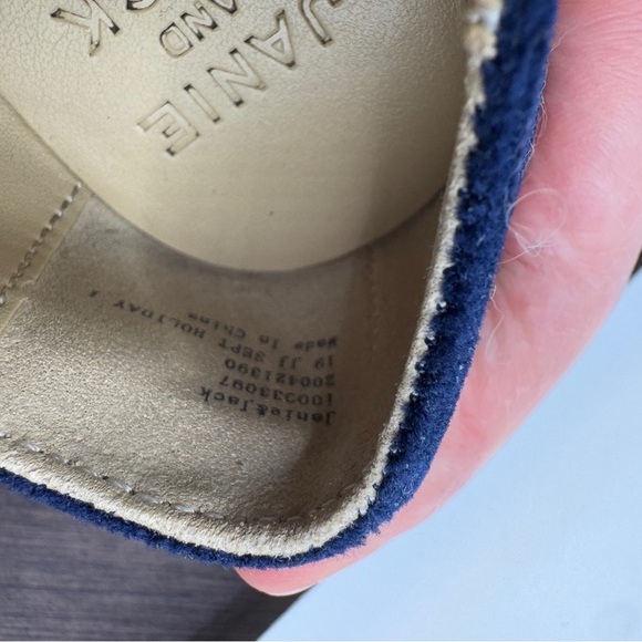 Janie and Jack Toddler Girls Size 7 Elegant Blue Velvet Formal Flats - Picture 9 of 9